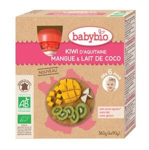 Babybio Kiwi, mango a kokos 4 x 90 g