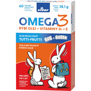 Vitar Kids Omega 3 + vitaminy D3 + E 60 kapslí