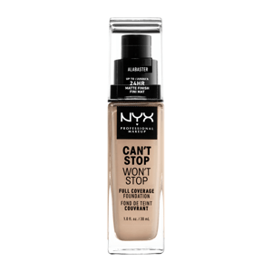 NYX Professional Makeup Can't Stop Won't Stop 24 Hour Foundation Vysoce krycí make-up - 02 Alabaster 30 ml