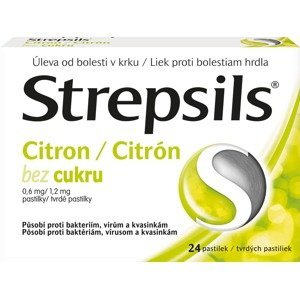 Strepsils citron bez cukru 0.6mg/1.2mg 24 pastilek