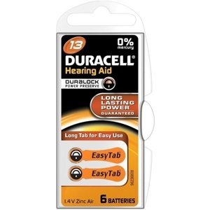 Duracell Baterie do naslouchadla DA13 Easy Tab 6 ks