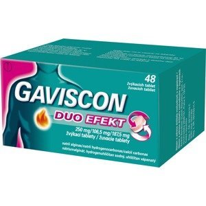 Gaviscon Duo Efekt Žvýkací tablety 48 ks