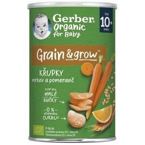 Gerber Organic křupky s mrkví a pomerančem 35 g