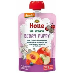Holle Bio pyré - Berry Puppy- Jablko a broskev s lesními plody 100 g