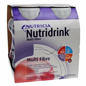 Nutridrink Multi Fibre perorální roztok jahodový 4 x 200 ml