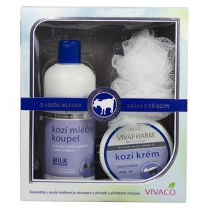 Body Tip KOZÍ dárková kazeta - Hydratační mléčná koupel + Zvláčňující krém + masážní žínka