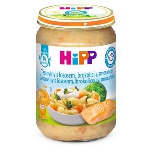 HiPP BIO Menu Těstoviny s lososem, brokolicí a smetanou 250 g