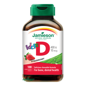 Jamieson Vitamín D3 Kids 400 IU tablety na cucání s příchutí jahody pro děti 100 ks