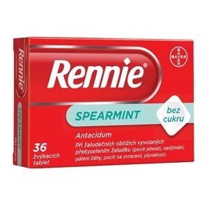 Rennie Spearmint (bez cukru), žvýkací tablety, 36 ks