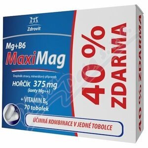 Zdrovit MaxiMag Hořčík 375 mg+B6 40% Zdarma 70 tobolek
