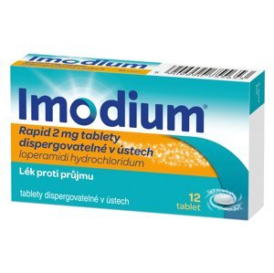 Imodium RAPID 2 mg dispergovatelné v ústech, 12 tablet