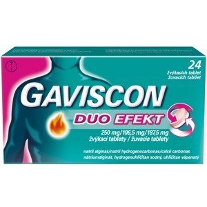 Gaviscon Duo Efekt Žvýkací tablety 24 ks