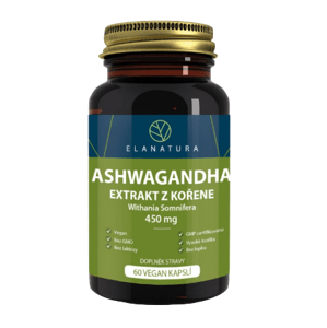 Elanatura Ashwagandha extrakt z kořene (ašvaganda) 450 mg 60 kapslí