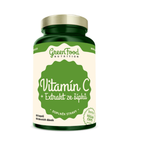GreenFood Nutrition Vitamín C+ Extrakt ze šípků 60 kapslí