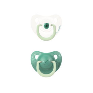 Suavinex Anatomické šidítko den/noc silikon 0-6m zelený medvěd 2 ks