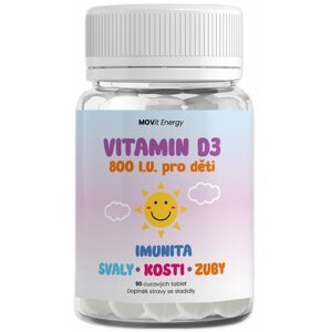 MOVit Energy vitamin D3 800 I.U. pro děti, 90 tablet