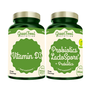 GreenFood Nutrition Probiotics Lactospore® + Prebiotics +Vitamin D3 2 x 60 kapslí
