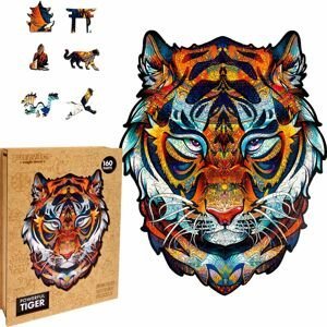 Puzzler Dřevěné barevné puzzle Mocný tygr
