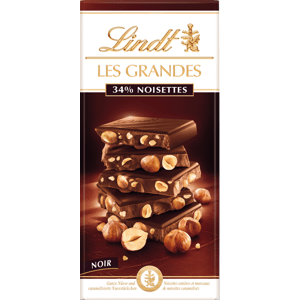 Lindt Hořká čokoláda Les Grandes s celými lískovými jádry 150 g