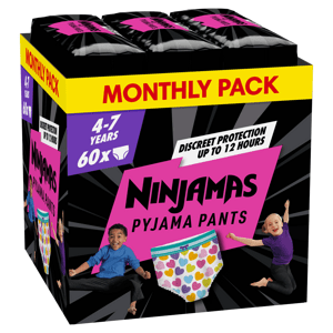 Pampers Ninjamas Pyjama Pants Srdíčka, měsíční balení 60 ks