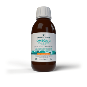 Vegetology Omega-3 tekutý, EPA a DHA s vit. D3 (150 ml) - s pomerančovou příchutí