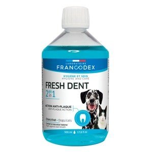 Francodex Fresh Dent 2v1 ústní voda pro psy a kočky 500 ml