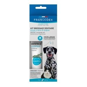 Francodex Dental Kit zubní pasta a kartáček pro psy 70 g