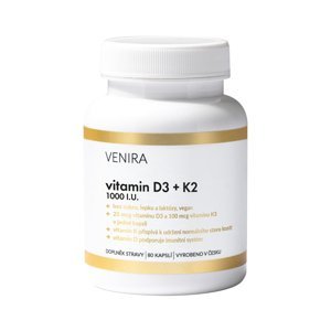 Venira Vitamin D3 + K2 1000 I.U. 80 kapslí