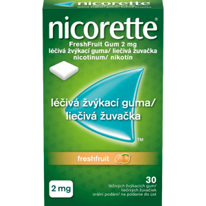 NICORETTE Freshfruit 2 mg Léčivá žvýkací guma 30 kusů