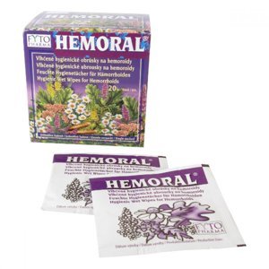 HEMORAL Vlhčené hygienické ubrousky na hemoroidy 20 ks