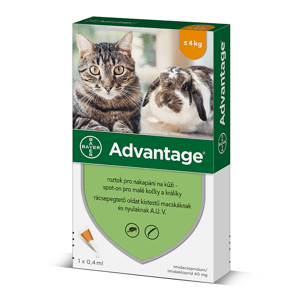 ADVANTAGE Spot on pro kočky do 4 kg 4x 0,4 ml
