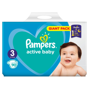 PAMPERS Active Baby Giant Pack S3 vel.3 Dětské pleny 6-10 kg  90 ks