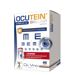 DA VINCI ACADEMIA Ocutein brillant lutein 25 mg 60 tobolek + Zvlhčující oční kapky 15 ml ZDARMA