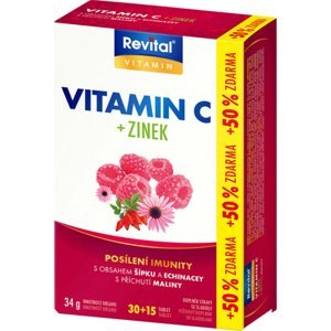 REVITAL vitamin C + zinek + echinacea + šípek 45 tablet