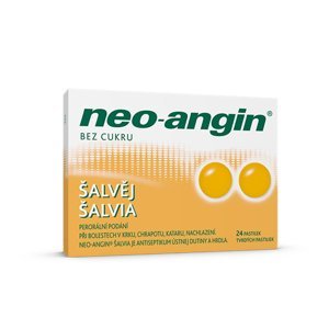 NEO-ANGIN Bez cukru šalvěj rozpustné pastilky v ústech 24 kusů
