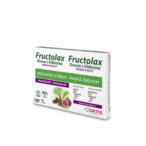 ORTIS Fructolax Ovoce & Vláknina 12 žvýkacích kostek