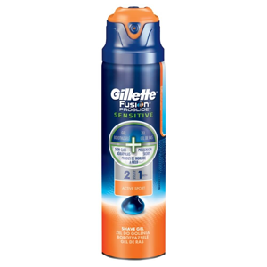 GILLETTE Fusion Sensitive Active Sport 2v1 Gel na holení 170 ml