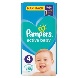 PAMPERS Active Baby Vel.4 Dětské pleny 9-14kg  58 ks