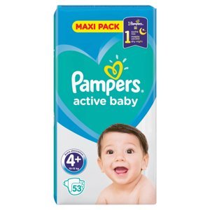 PAMPERS Active Baby Vel.4+ Dětské pleny 10-15kg  53 ks