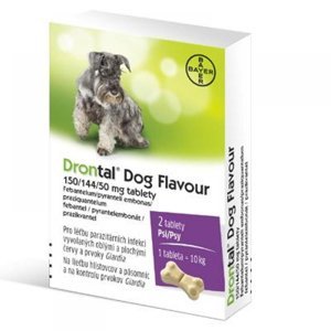 DRONTAL Dog Flavour 150/144/50 mg pro psy 2 tablety