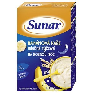 SUNAR Banánová kaše mléčná rýžová na dobrou noc 225 g