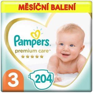 PAMPERS Premium care měsíční balení 3 MIDI 6-10 kg 204 kusů