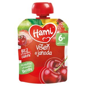 HAMI Ovocná kapsička Višeň a jahoda od 6.měsíce 90 g