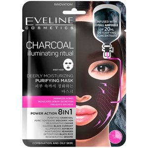EVELINE Charcoal Hydratační pleťová textilní maska s uhlím 20 ml