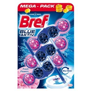 BREF Tuhý WC blok Blue Aktiv Fresh Flowers 3 x 50 g