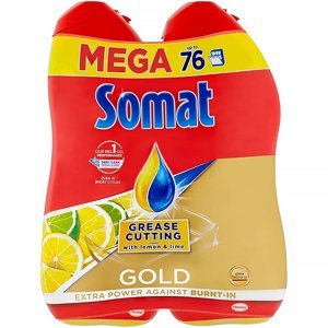 SOMAT Gold Mega gel Grease Cutting Lemon & Lime 2x 684 ml