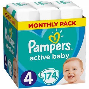 PAMPERS Active Baby měsíční balení vel.4, 9 – 14 kg 174 ks