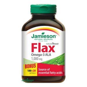 JAMIESON Flax Omega-3 1000mg lněný olej 200 kapslí