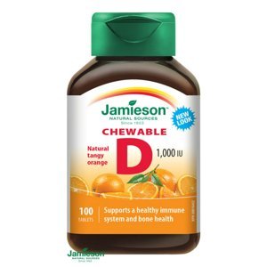 JAMIESON Vitamín D3 1000IU pomeranč cucací 100 tablet
