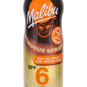 MALIBU Continuous Spray SPF6 Opalovací přípravek na tělo Dry Oil 175 ml